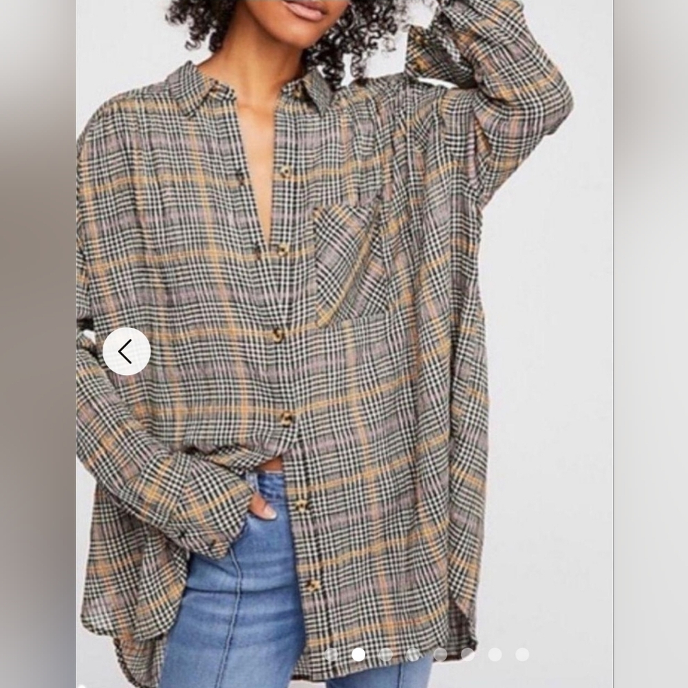 Free People Plaid Button-Down